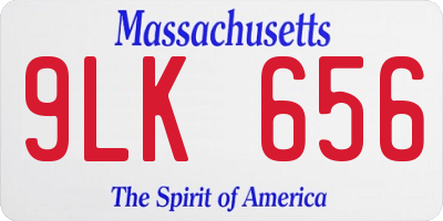 MA license plate 9LK656