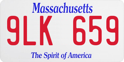 MA license plate 9LK659