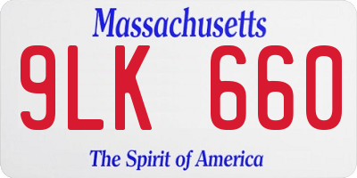 MA license plate 9LK660