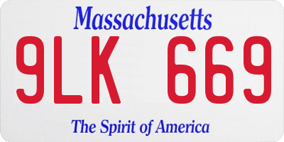MA license plate 9LK669