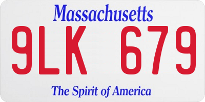 MA license plate 9LK679