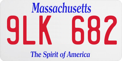 MA license plate 9LK682