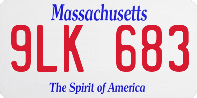 MA license plate 9LK683