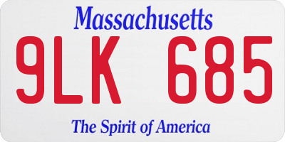 MA license plate 9LK685