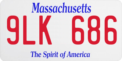 MA license plate 9LK686