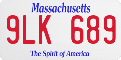 MA license plate 9LK689