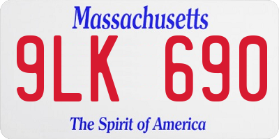 MA license plate 9LK690