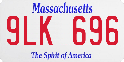 MA license plate 9LK696