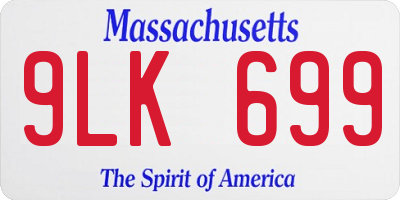 MA license plate 9LK699