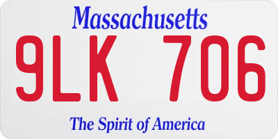 MA license plate 9LK706
