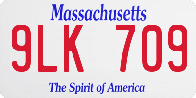 MA license plate 9LK709