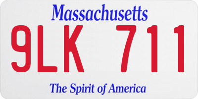 MA license plate 9LK711