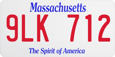 MA license plate 9LK712