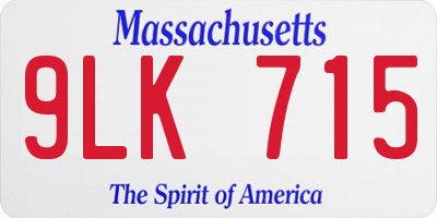 MA license plate 9LK715