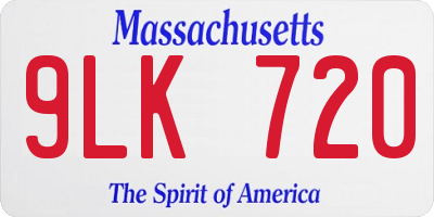 MA license plate 9LK720