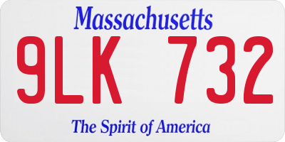 MA license plate 9LK732