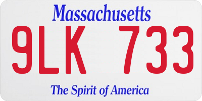 MA license plate 9LK733
