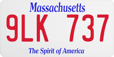 MA license plate 9LK737