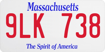 MA license plate 9LK738