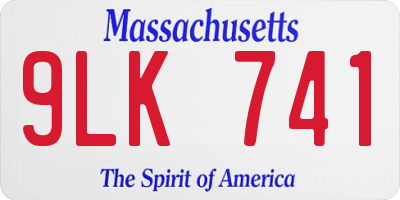 MA license plate 9LK741