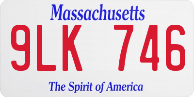 MA license plate 9LK746