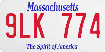 MA license plate 9LK774