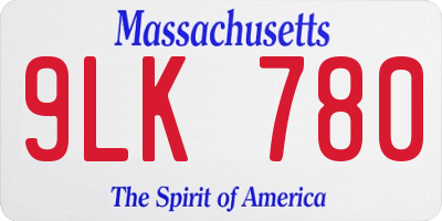MA license plate 9LK780