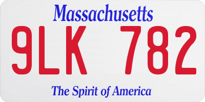 MA license plate 9LK782