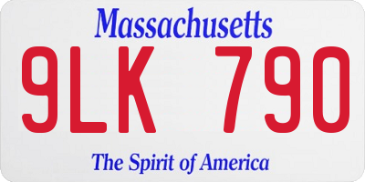 MA license plate 9LK790
