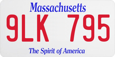 MA license plate 9LK795