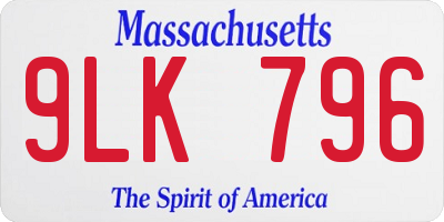 MA license plate 9LK796