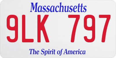 MA license plate 9LK797