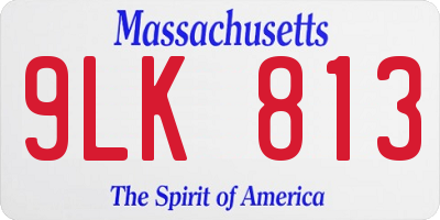MA license plate 9LK813