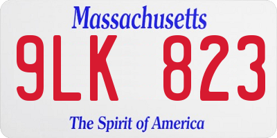 MA license plate 9LK823