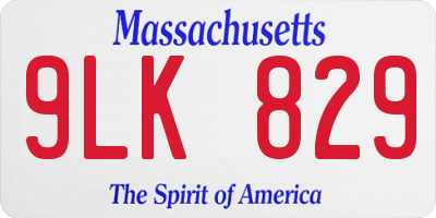 MA license plate 9LK829