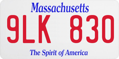 MA license plate 9LK830