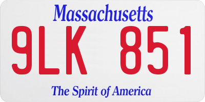 MA license plate 9LK851
