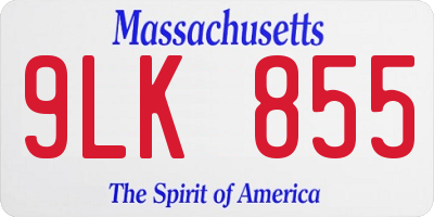 MA license plate 9LK855
