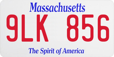 MA license plate 9LK856