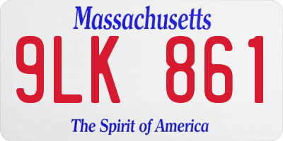 MA license plate 9LK861