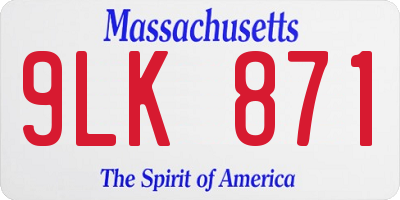 MA license plate 9LK871