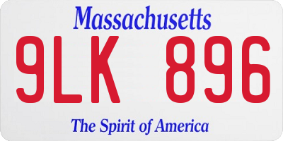 MA license plate 9LK896