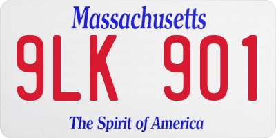 MA license plate 9LK901