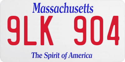 MA license plate 9LK904