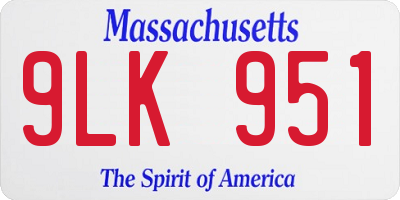 MA license plate 9LK951