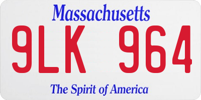 MA license plate 9LK964