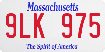 MA license plate 9LK975