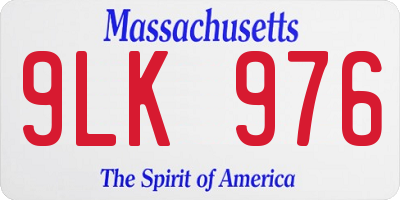 MA license plate 9LK976