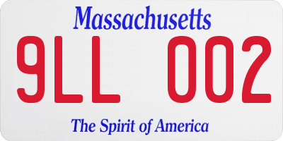 MA license plate 9LL002