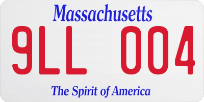 MA license plate 9LL004